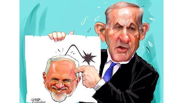 From an Iranian newspaper - Netanyahu sweats while Zarif laughs