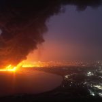 Houthi port city burns under Israeli attack